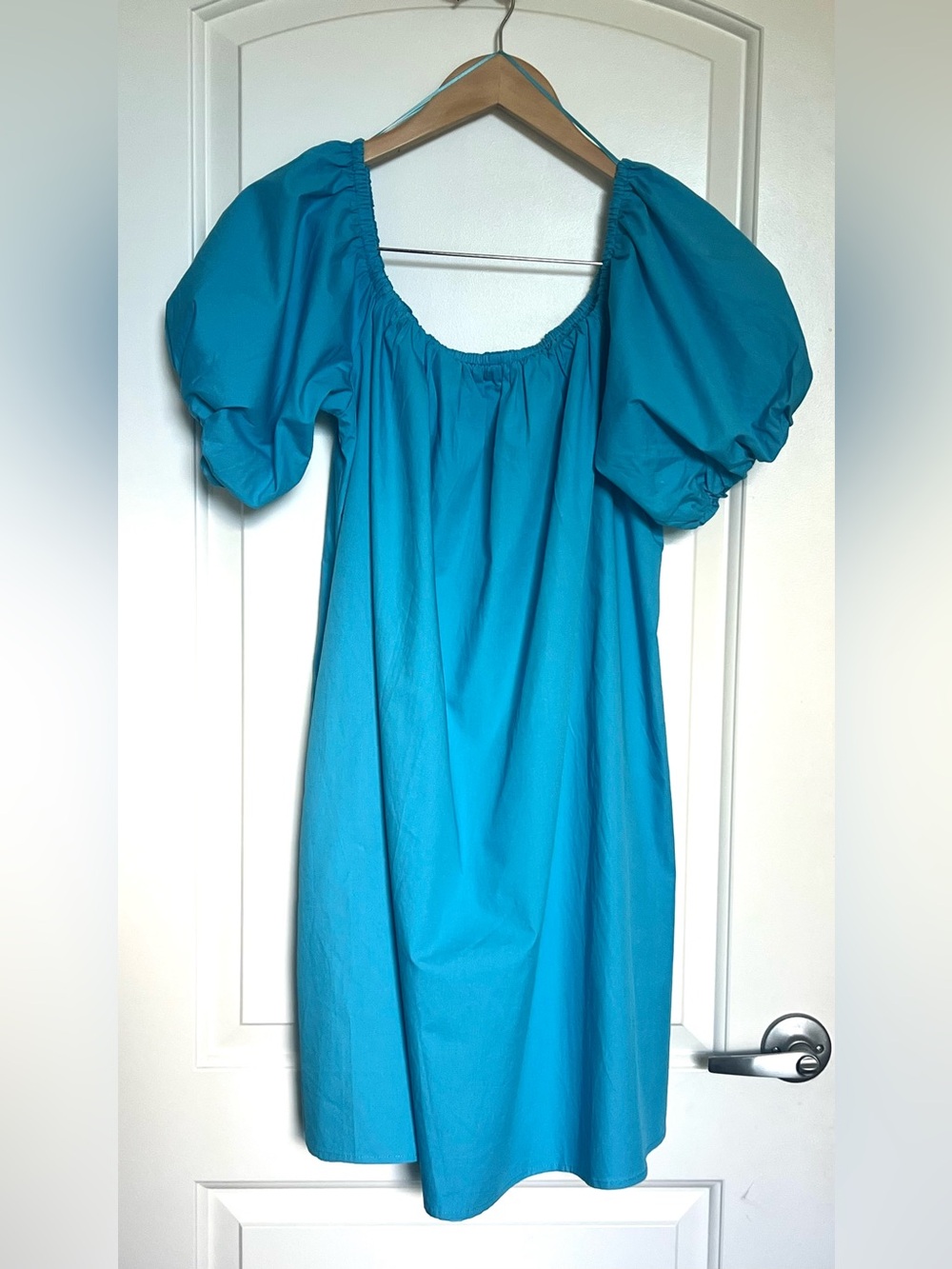 NWT Sugarlips Vibrant Blue Puff Sleeve Mini Dress Size L